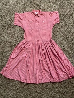 E’toile Women’s Pink Striped Drop waisted dress